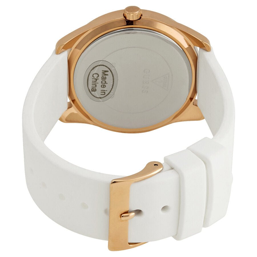 Guess G-Twist Silver Dial White Silicone Ladies Watch W0911L5 (Damaged Strap)
