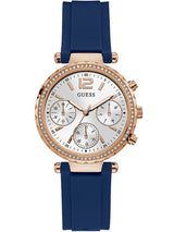 Reloj Mujer Guess Solstice Oro Rosa Azul Silicona GW0113L3