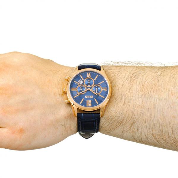 Hugo Boss Ambassador Chronograph Blue Dial Men's Watch 1513320 (Third Party Strap)