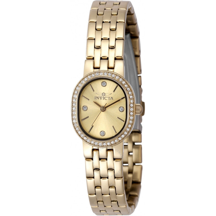 Invicta Angel Quartz Crystal Gold Dial Ladies Watch 48135 - The Watches Men & Co
