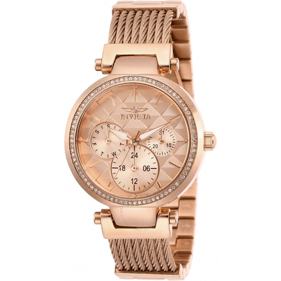 Invicta Angel Quartz Crystal Rose Dial Ladies Watch 28920
