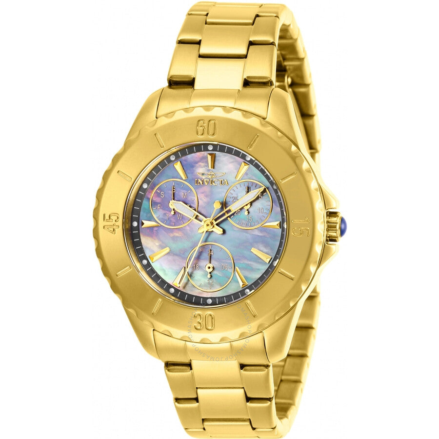 Invicta Angel Quartz Gunmetal Dial Yellow Gold-tone Ladies Watch 29109