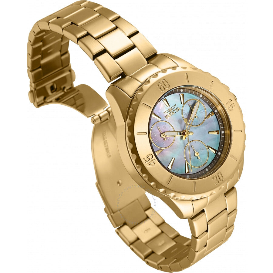 Invicta Angel Quartz Gunmetal Dial Yellow Gold-tone Ladies Watch 29109