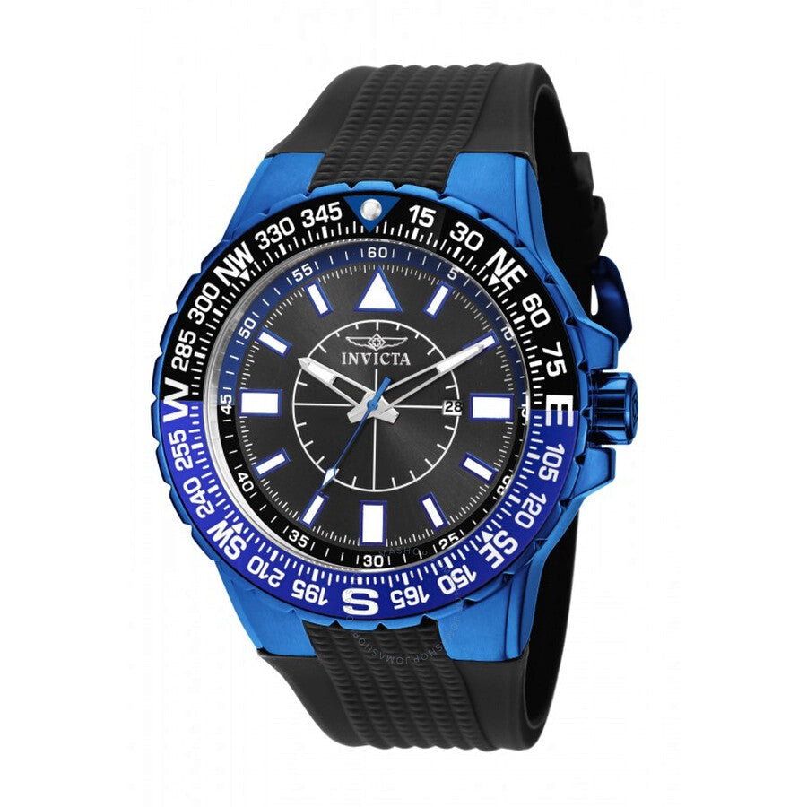 Invicta Aviator Black Dial Black Silicone Men's Watch 19269 - The Watches Men & Co