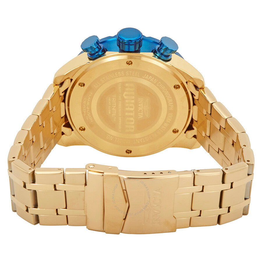 Invicta Aviator Chronograph Blue Dial 18kt Gold-plated Men's Watch 19173