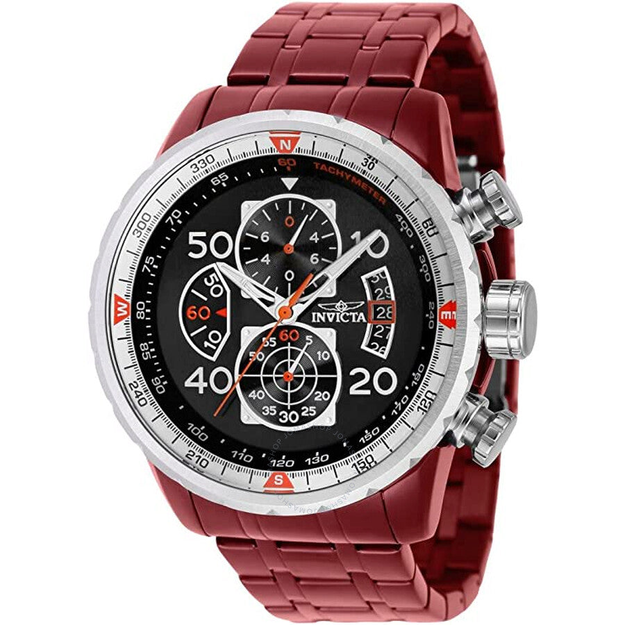 Invicta Aviator Chronograph Quartz Black Dial Men's Watch 40699 - The Watches Men & Co