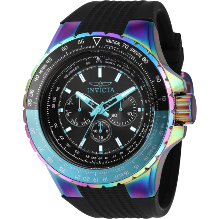 Invicta Aviator GMT Quartz Black Dial Men's Watch 37033 - The Watches Men & Co