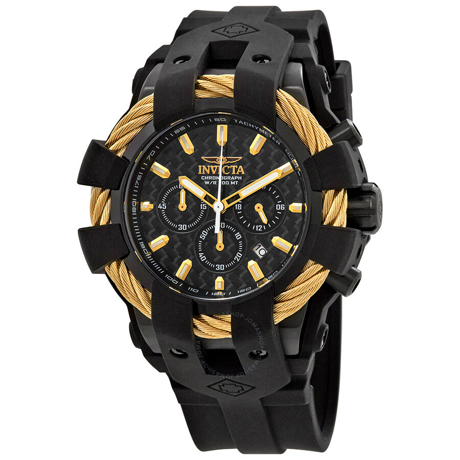 Invicta Bolt Chronograph Black Carbon Fiber Dial Men's Watch 23866 - The Watches Men & Co