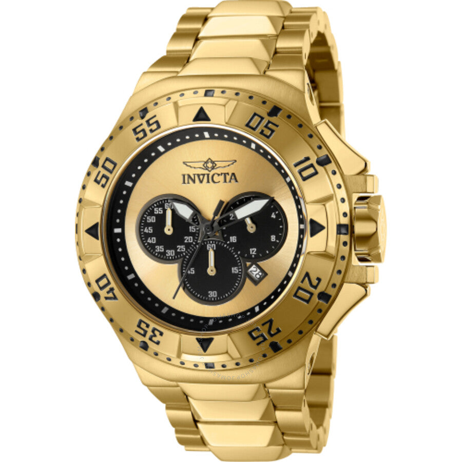 Invicta Excursion Chronograph Quartz Gold Dial Men's Watch 43647 - The Watches Men & Co