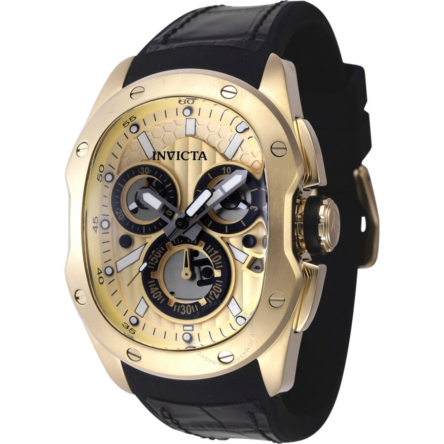 Invicta Lupah Revolution 2.0 Chronograph Quartz Gold Dial Men's Watch 45442 - The Watches Men & Co