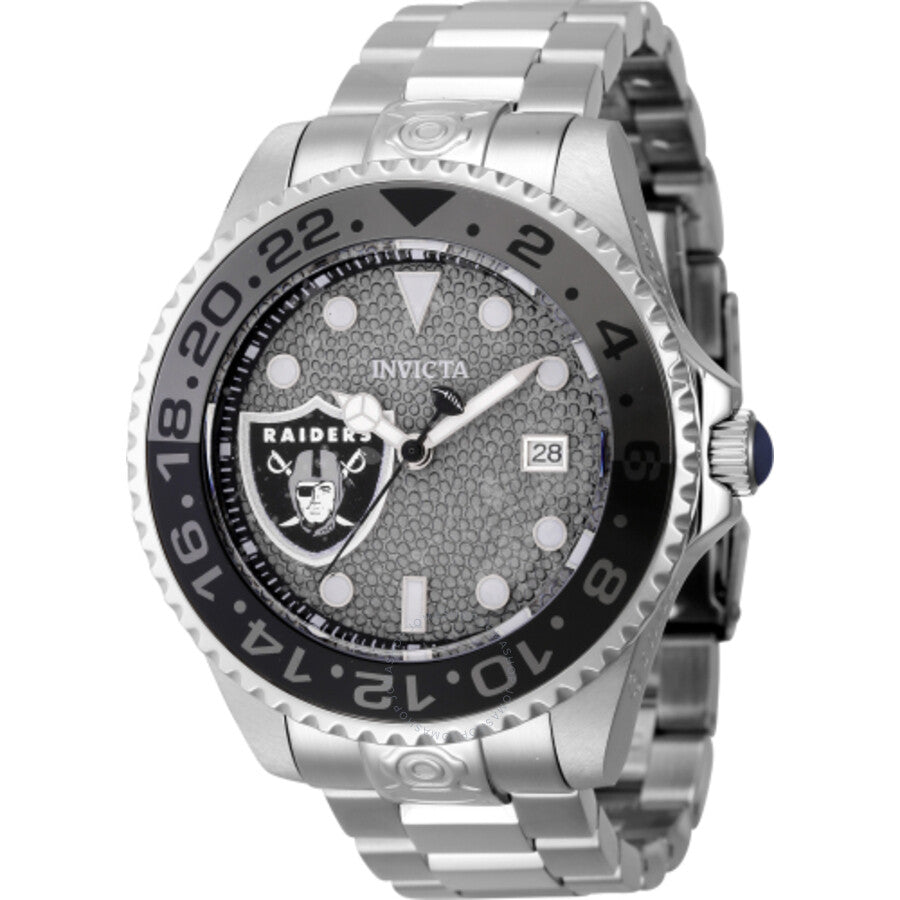 Invicta NFL Las Vegas Raiders Automatic Date Grey Dial Men's Watch 45025 - The Watches Men & Co