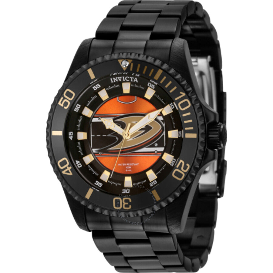 Invicta NHL Anaheim Ducks Quartz Black Dial Men's Watch 42257 - The Watches Men & Co