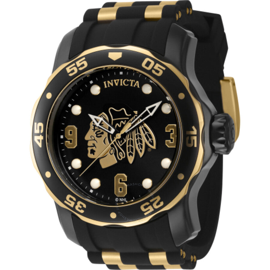 Invicta NHL Chicago Blackhawks Quartz Black Dial Men's Watch 42315 - The Watches Men & Co