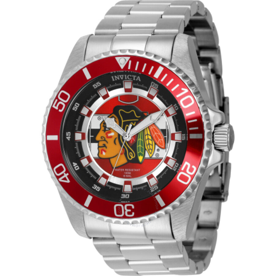 Invicta NHL Chicago Blackhawks Quartz Red Dial Men's Watch 42234 - The Watches Men & Co
