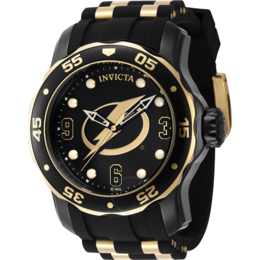Invicta NHL Tampa Bay Lightning Quartz Black Dial Men's Watch 42319 - The Watches Men & Co