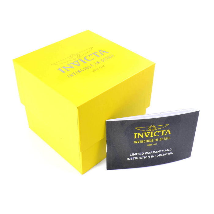 Invicta Pro Diver watch presentation box with yellow packaging and instruction booklet