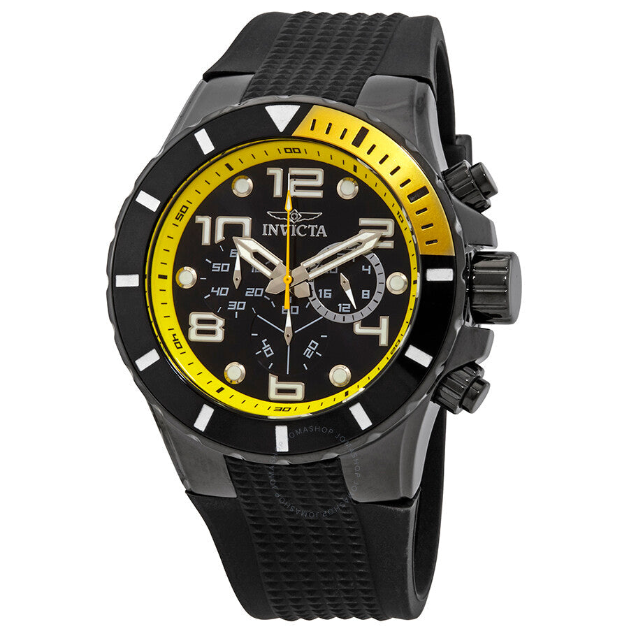 Invicta Pro Diver Reloj de cuarzo para hombre de plástico negro con esfera negra 18741