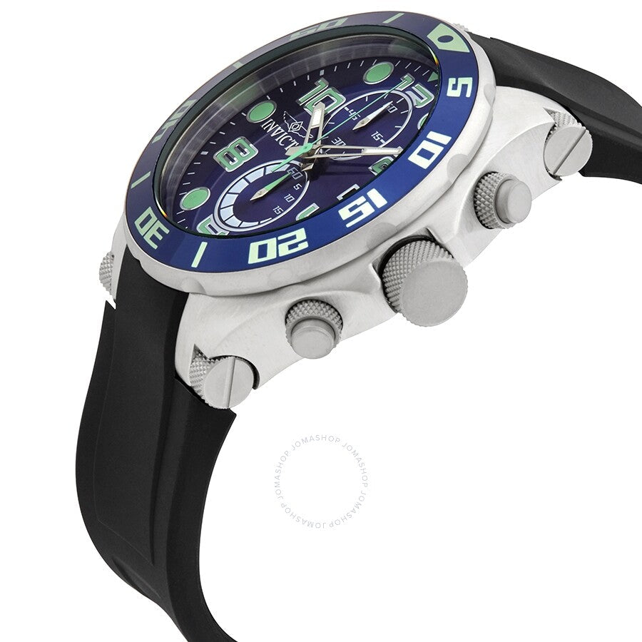 Invicta Pro Diver Chronograph Blue Dial Black Polyurethane Men's Watch 17813