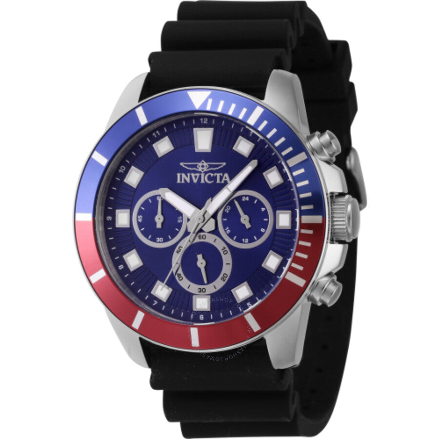 Invicta Pro Diver Chronograph GMT Quartz Blue Dial Pepsi Bezel Men's Watch 46080 - The Watches Men & Co