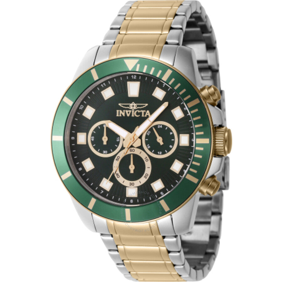 Invicta Pro Diver Chronograph GMT Quartz Green Dial Men's Watch 46048 - The Watches Men & Co