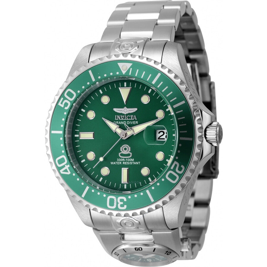 Invicta Pro Diver Date Automatic Green Dial Men's Watch 45811 - The Watches Men & Co