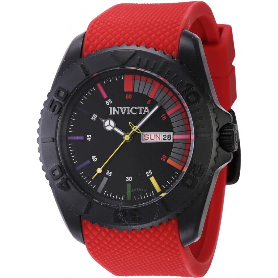 Invicta Pro Diver Date Day Quartz Black Dial Men's Watch 44734 - The Watches Men & Co