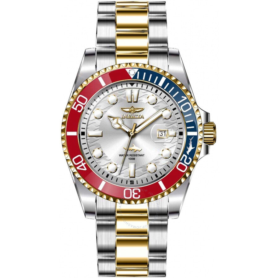 Invicta Pro Diver LATAM Exclusive Quartz Silver Dial Pepsi Bezel Men's Watch 44707 - The Watches Men & Co