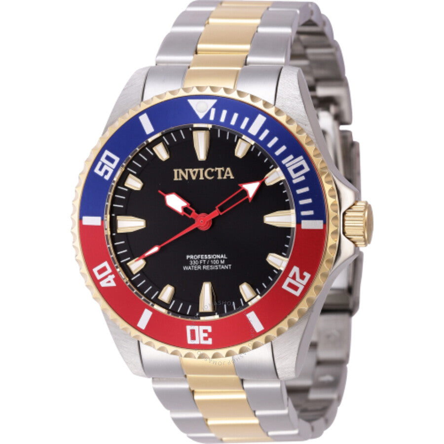 Invicta Pro Diver Quartz Black Dial Pepsi Bezel Men's Watch 46649 - The Watches Men & Co