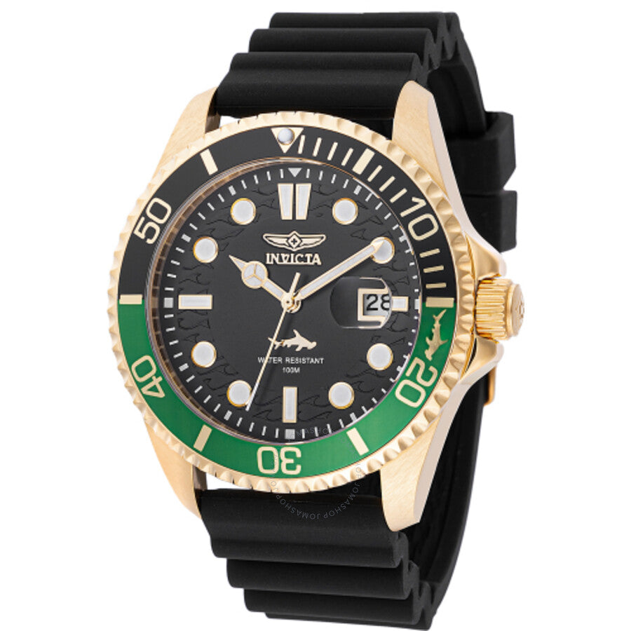 Invicta Pro Diver Quartz Black Dial Sprite Bezel Men's Watch 47168 - The Watches Men & Co
