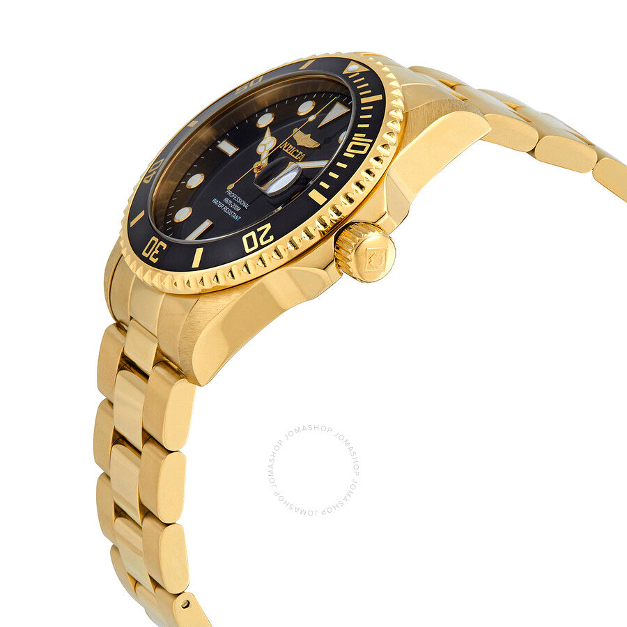 Reloj Invicta Pro Diver de cuarzo con esfera negra y tono dorado amarillo para hombre 33271