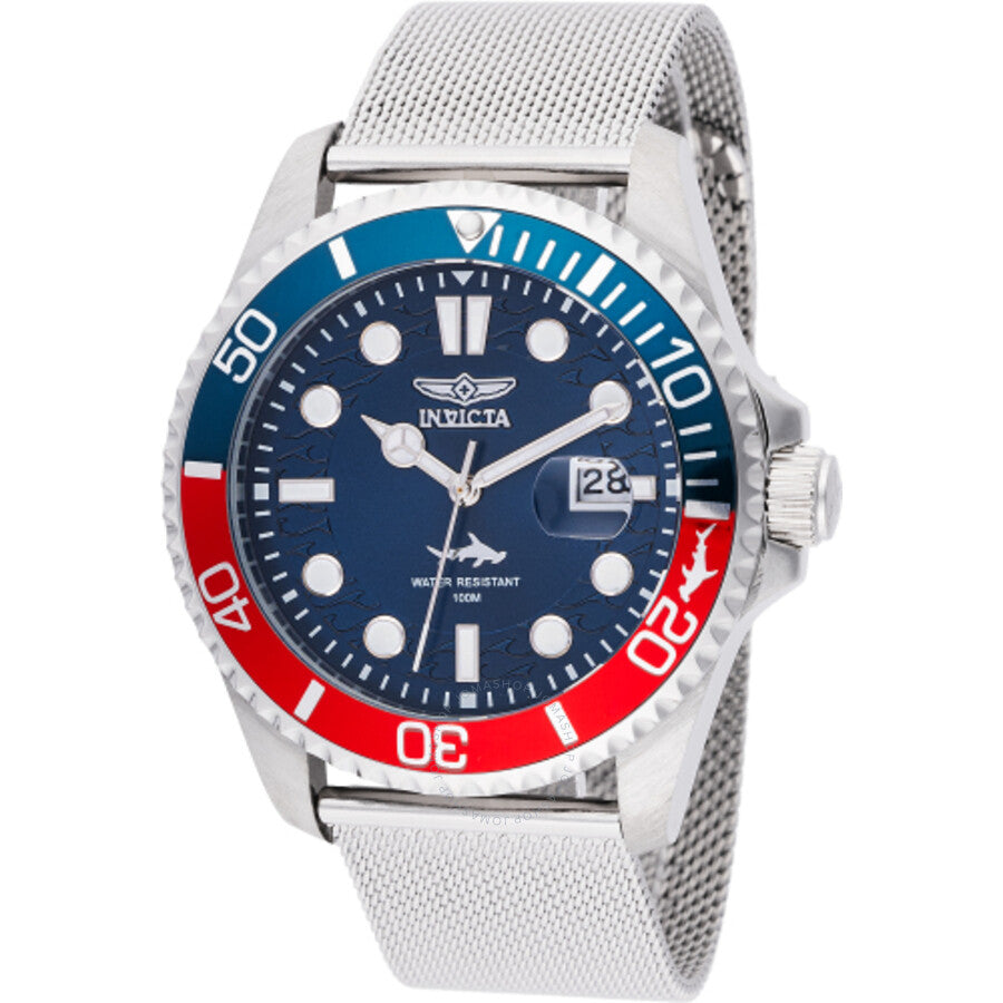 Invicta Pro Diver Quartz Blue Dial Pepsi Bezel Men's Watch 47175 - The Watches Men & Co