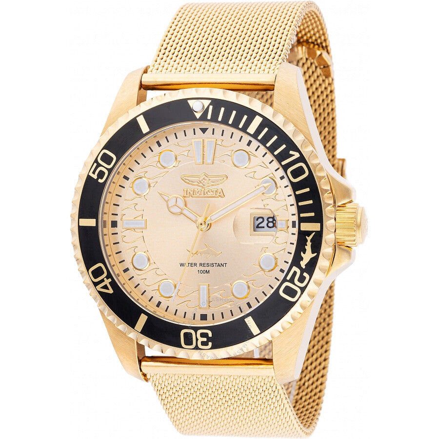 Invicta Pro Diver Quartz Gold Dial Men's Watch 47177 - The Watches Men & Co