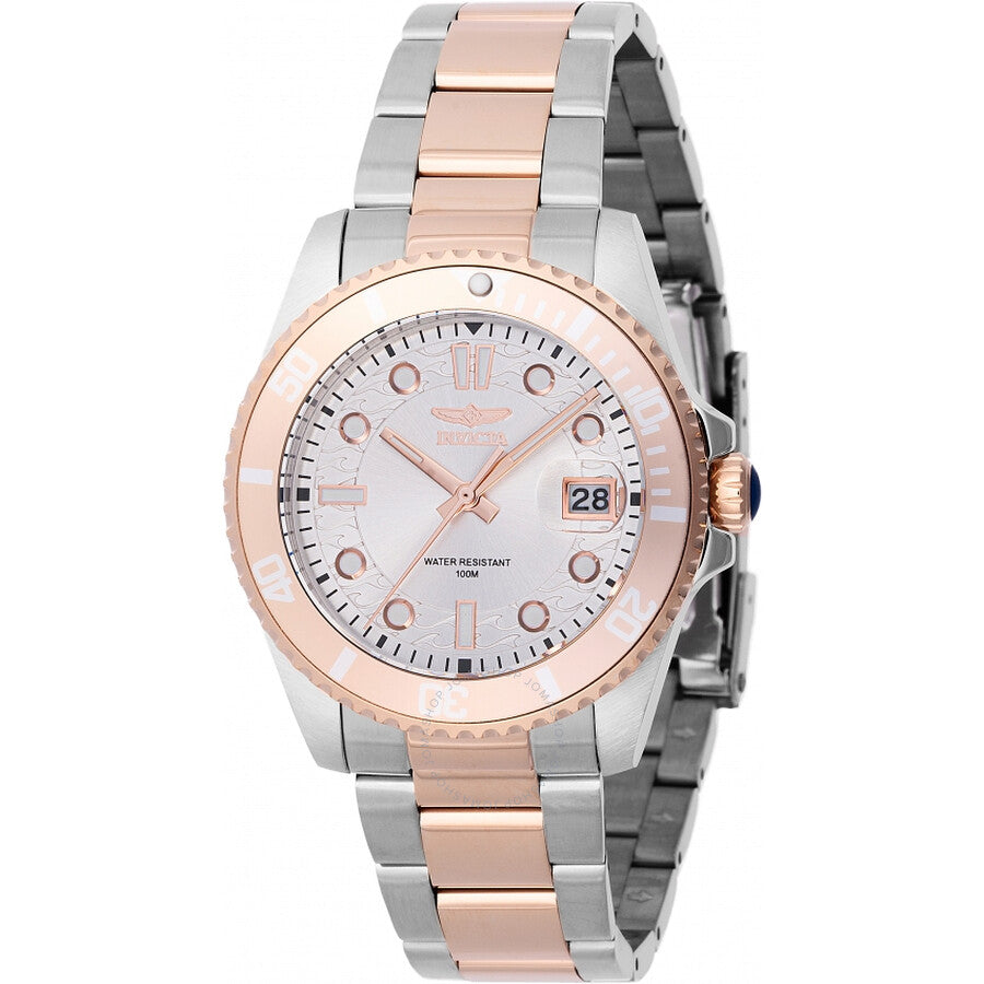 Invicta Pro Diver Quartz Silver Dial Ladies Watch 46690 - The Watches Men & Co