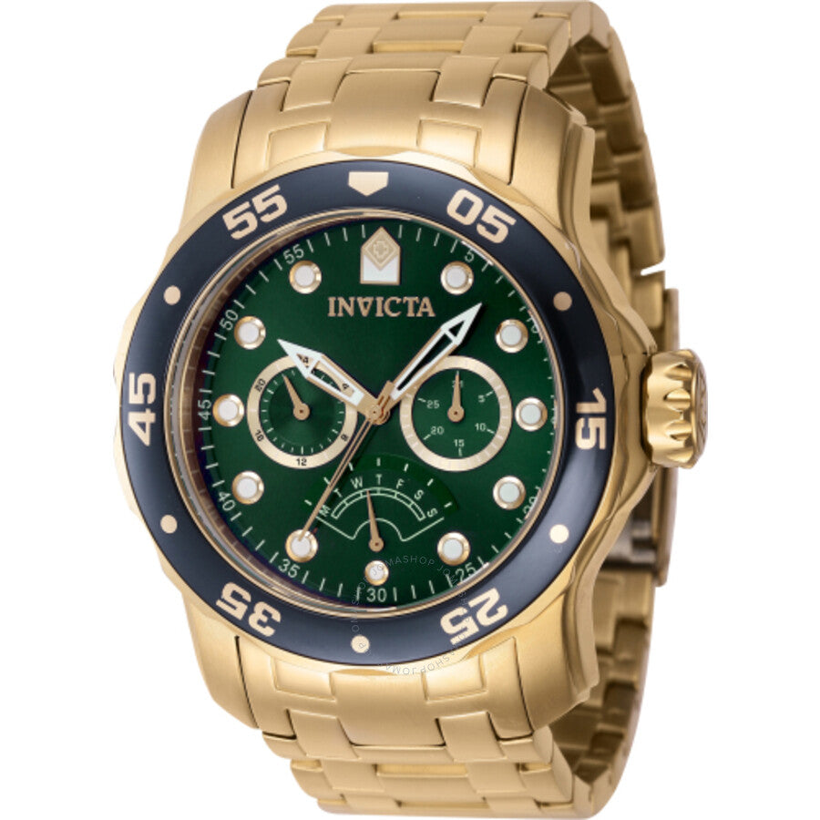 Invicta Pro Diver Retrograde GMT Quartz Green Dial Men's Watch 46998 - The Watches Men & Co
