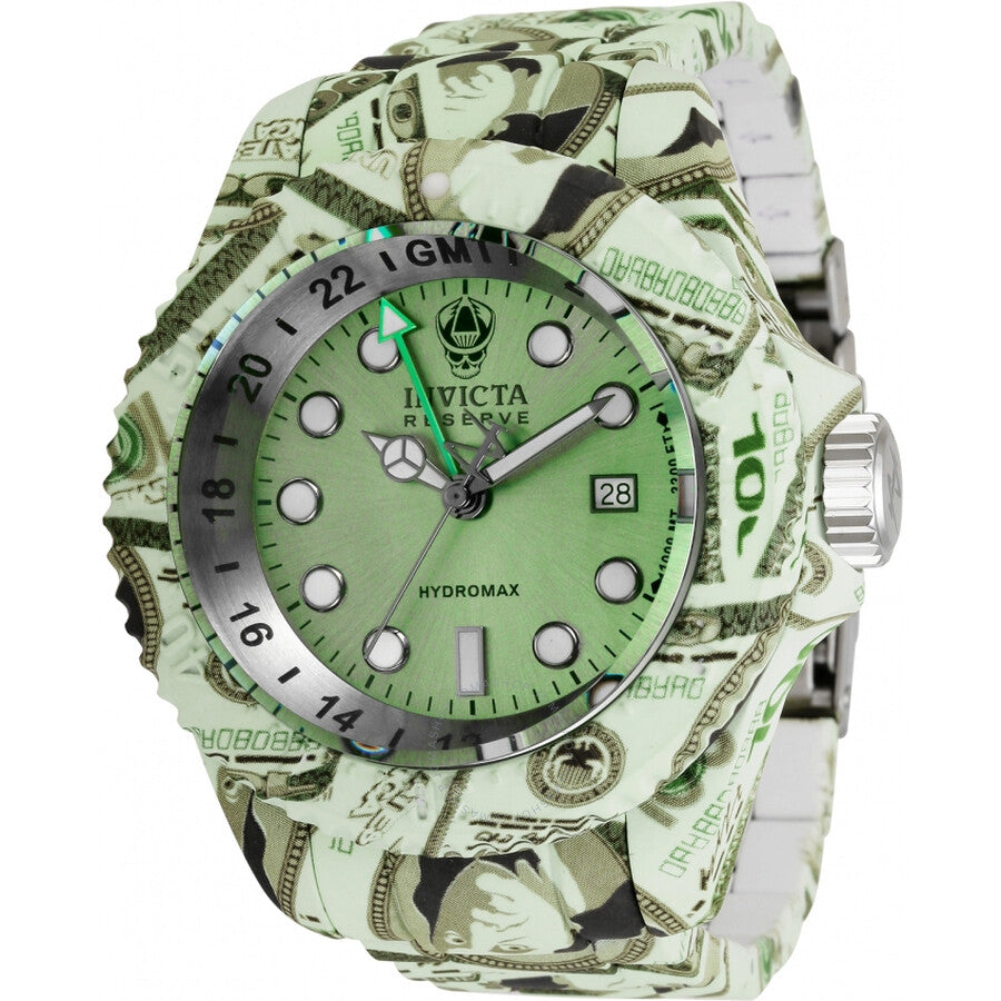 Invicta Reserve Hydromax GMT Quartz Green Dial Men's Watch 34649 - The Watches Men & Co