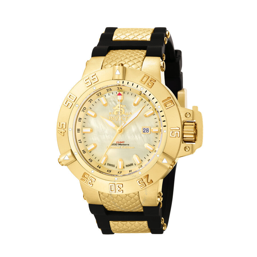 Invicta Subaqua Mother of Pearl Dial Black Polyurethane Men's Watch 0738 - The Watches Men & Co