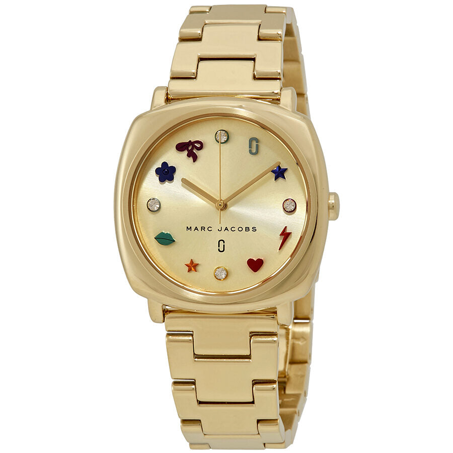 Reloj Marc Jacobs Mandy con esfera dorada para mujer MJ3549