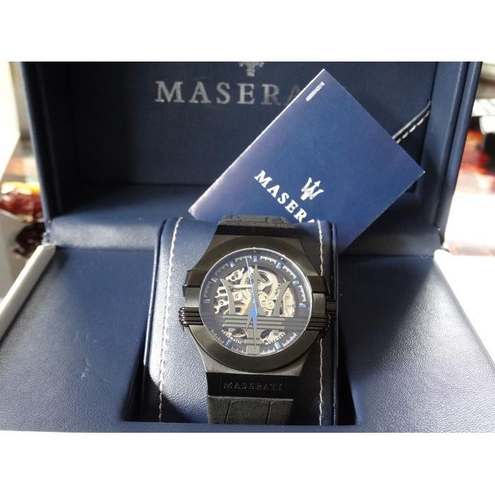 Maserati Potenza Reloj de hombre de cuero negro con esfera negra R8821108009