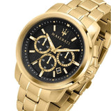 ساعة مازيراتي سكسيسو كرونوغراف كوارتز للرجال، مينا أسود، رقم الموديل R8873621013