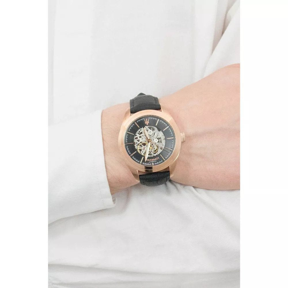 Reloj Maserati Traguardo Automático Negro/Esfera Esqueleto Hombre R8821112001