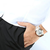 ساعة مازيراتي تراجواردو أوتوماتيكية فضية اللون بمينا مفتوح على شكل قلب للرجال R8823112001