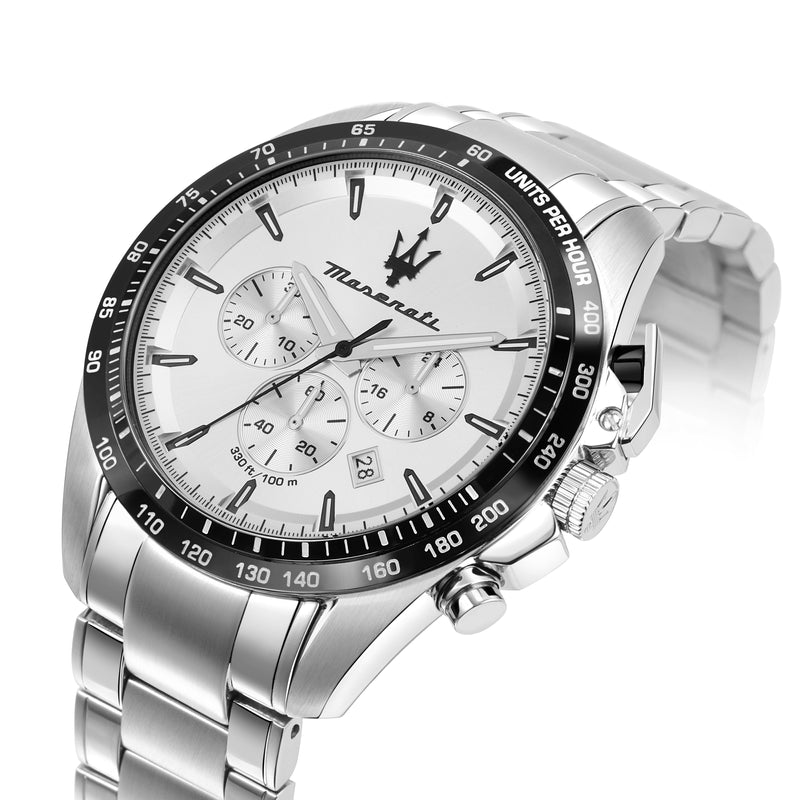 Maserati Traguardo Silver Chronograph Men's Watch R8873612049