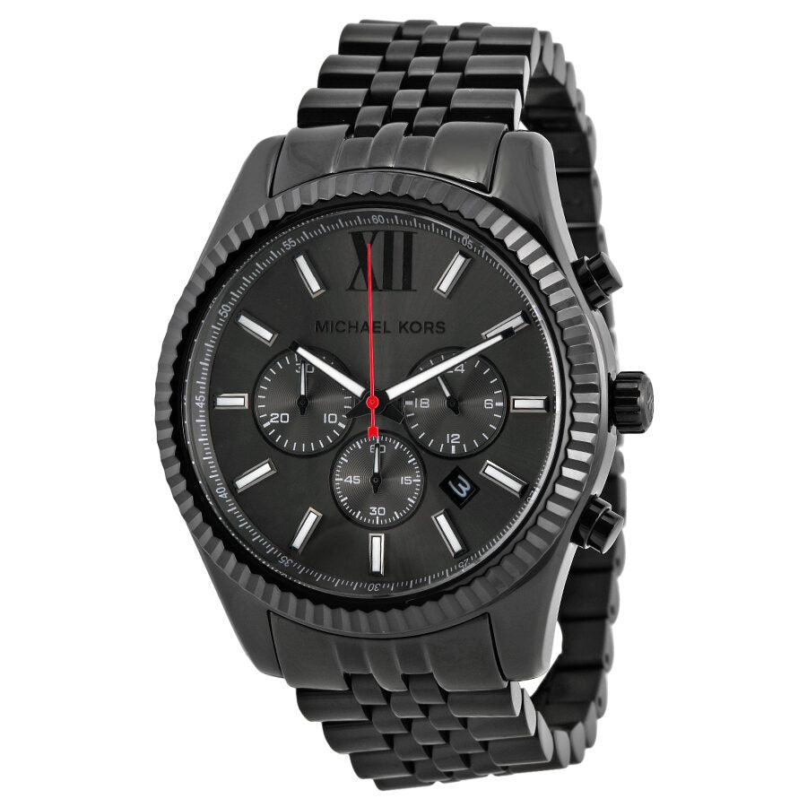 Michael Kors Reloj de pulsera cronógrafo grande Lexington negro MK8320