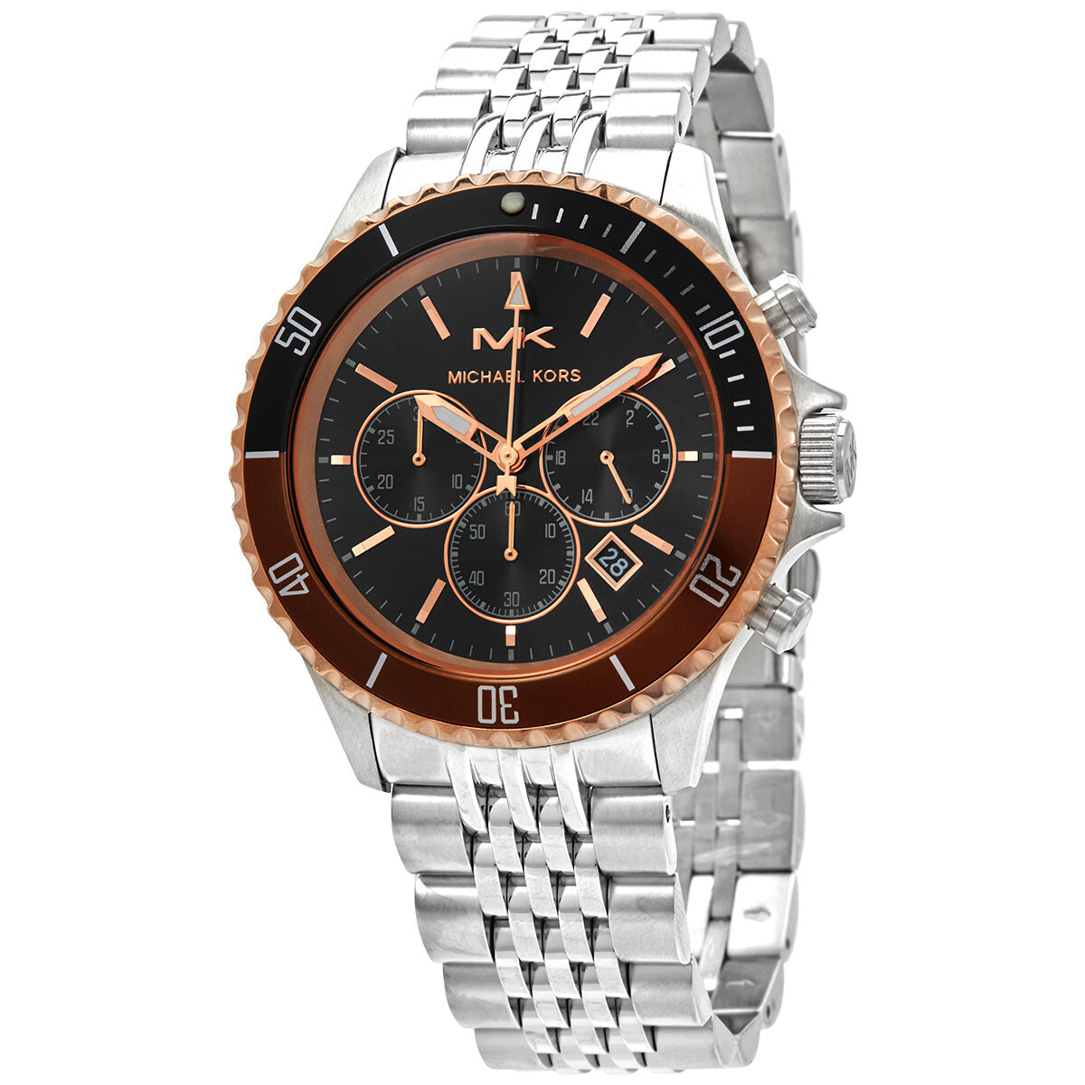 Michael Kors Bayville Reloj cronógrafo de cuarzo con esfera negra para hombre MK8725