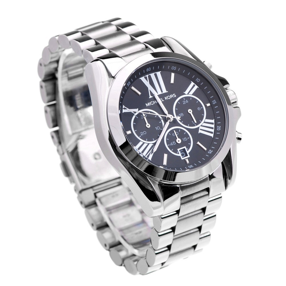 Michael Kors Bradshaw Cronógrafo Negro Dial Plata Unisex Reloj MK5705