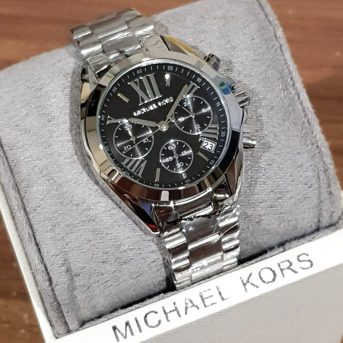 Michael Kors Bradshaw Cronógrafo Negro Dial Plata Unisex Reloj MK5705