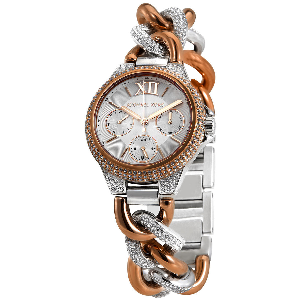 Michael Kors Camille cuarzo cristal plata esfera señoras reloj mk6843
