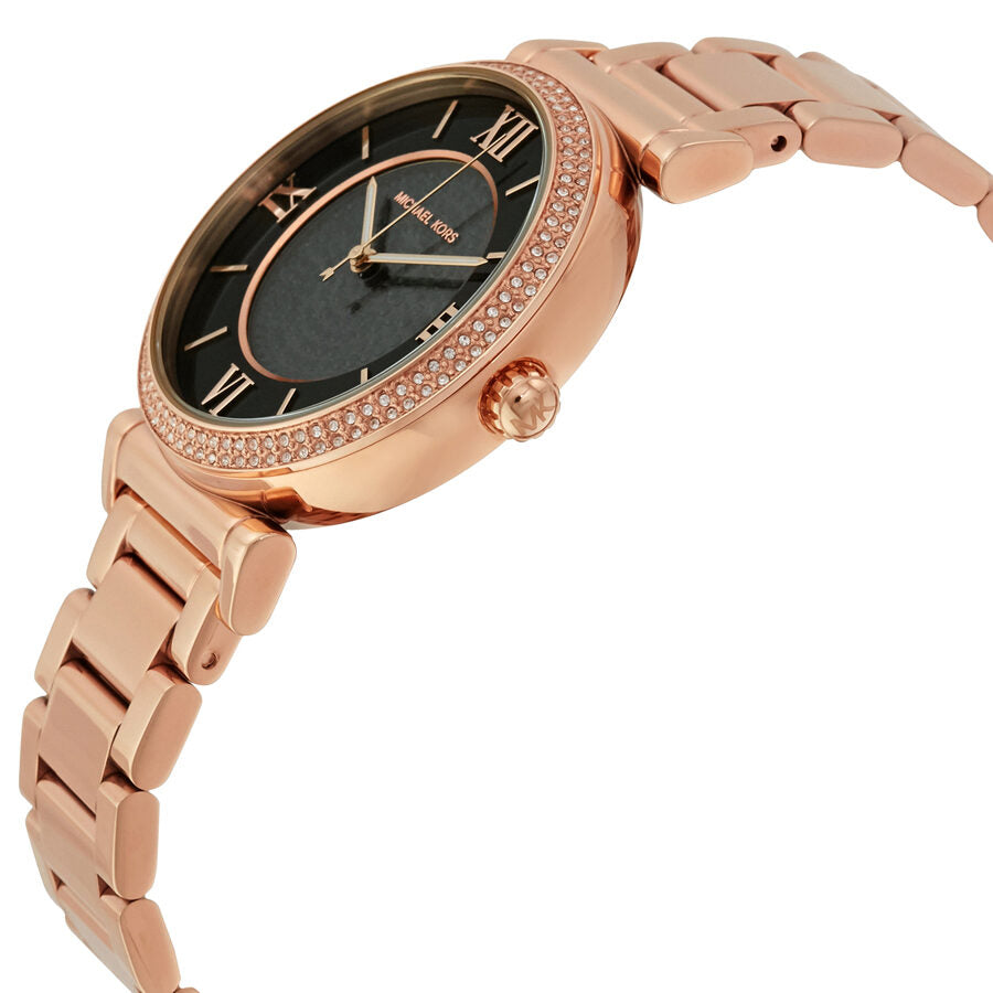Buy Michael Kors Catlin Black Crystal Pave Dial Rose Gold Steel