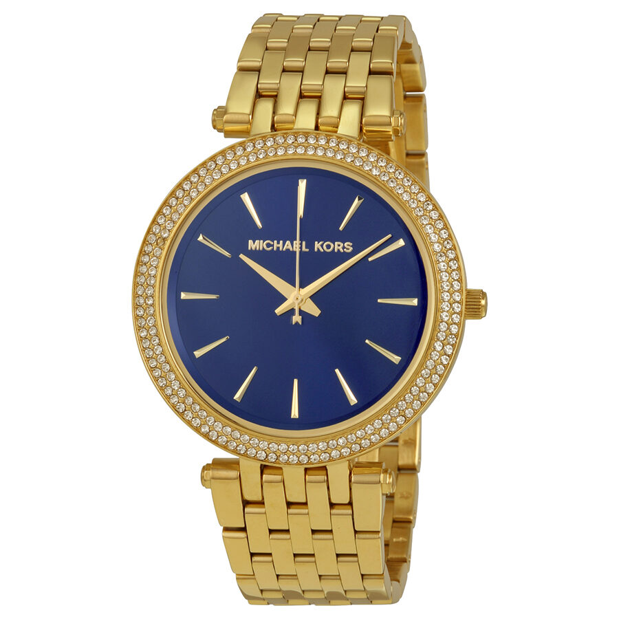 Michael Kors Darci esfera azul reloj dorado para mujer MK3406