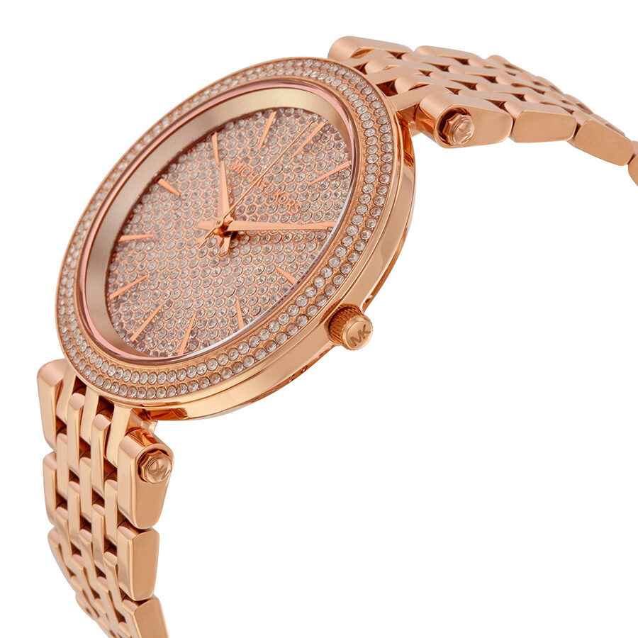 Michael Kors Darci Crystal Pave Dial Rose-gold Women's Watch - MK3439